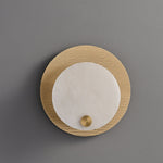 Lumen Alabaster Wall Sconce in Gold with White Alabaster Shade