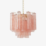 Liora Glass Chandelier – Modern Gold Accent Pendant Light for Dining Room and Living Room