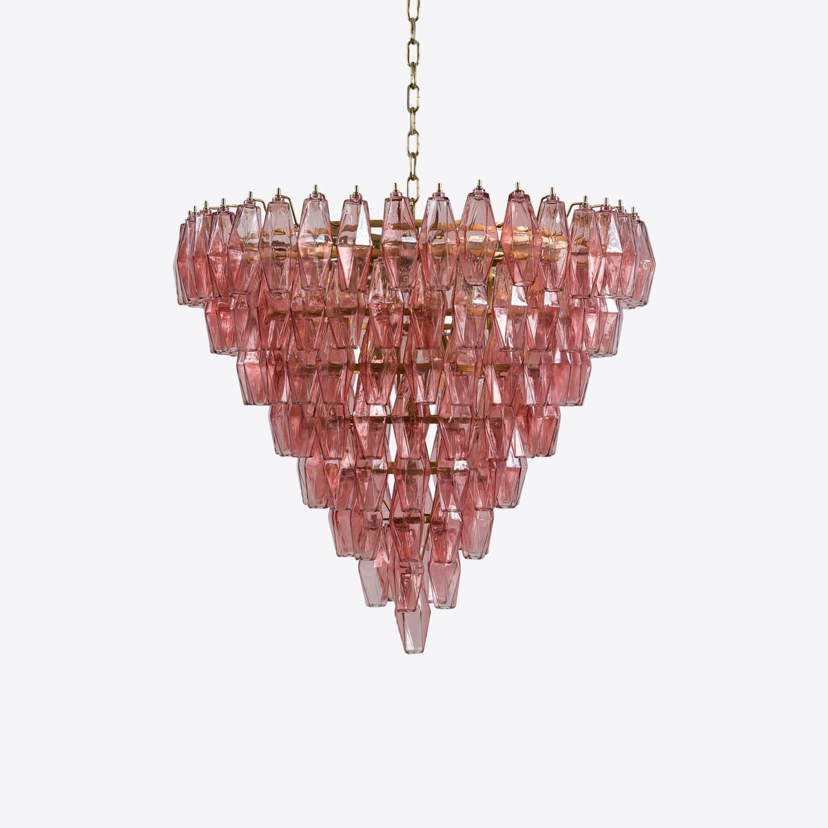 Asti Glass Prism Chandelier in Gold Finish for Modern Interiors