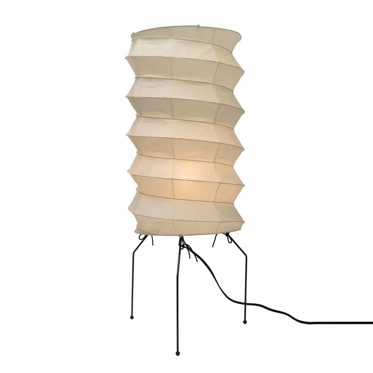 Kaze Origami Floor Lamp – Handcrafted Washi Paper & Iron Sculptural Light