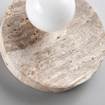 Sorella Travertine Wall Sconce with Opal Glass Globe
