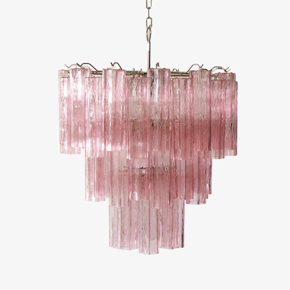 Rose Tubes Glass Chandelier – Handcrafted Murano Glass Pendant Light