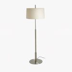 Rilume Modern Floor Lamp with Fabric Drum Shade in Nickel