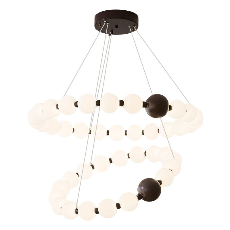 Celestial Bead Ring Chandelier – Modern LED Pendant for Dining and Living Spaces