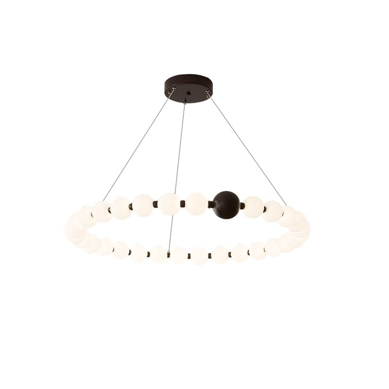 Celestial Bead Ring Chandelier – Modern LED Pendant for Dining and Living Spaces