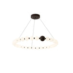 Celestial Bead Ring Chandelier – Modern LED Pendant for Dining and Living Spaces