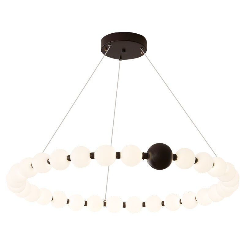 Celestial Bead Ring Chandelier – Modern LED Pendant for Dining and Living Spaces