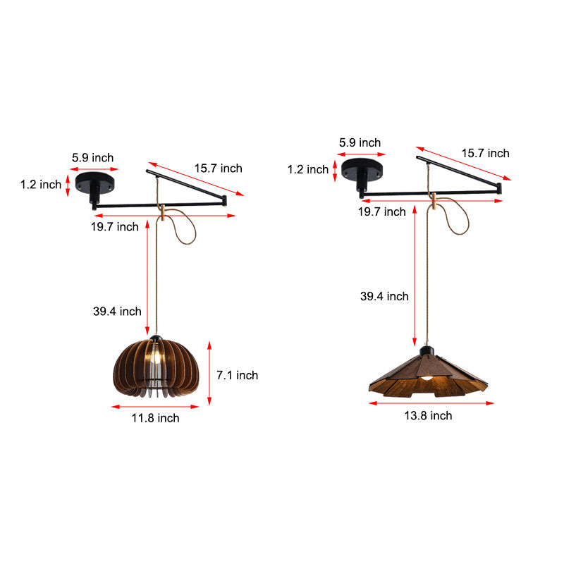 Wood Swing Arm Modern Chandelier Li002610