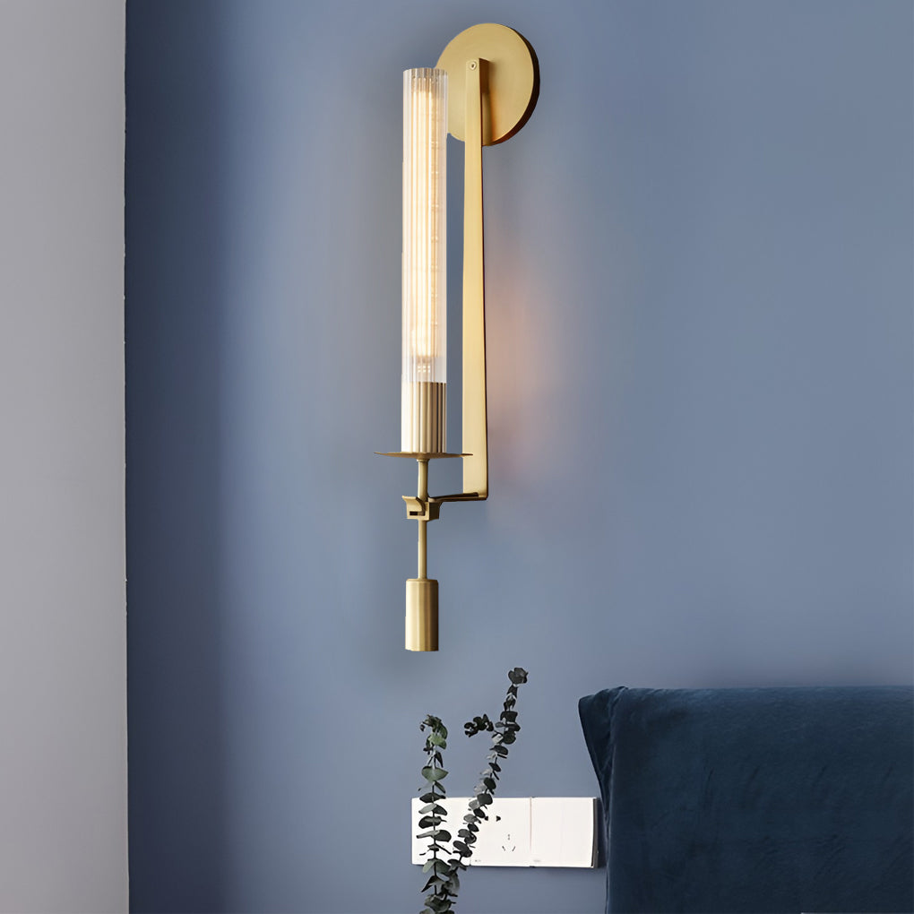 Crystal Lampshade Plug In Wall Light