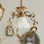 French Style Vintage Full Copper Crystal Glass Chandelier