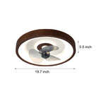 19 7 In Walnut 6 Speed Flush Mount Ceiling Fans With Led Light And Remote