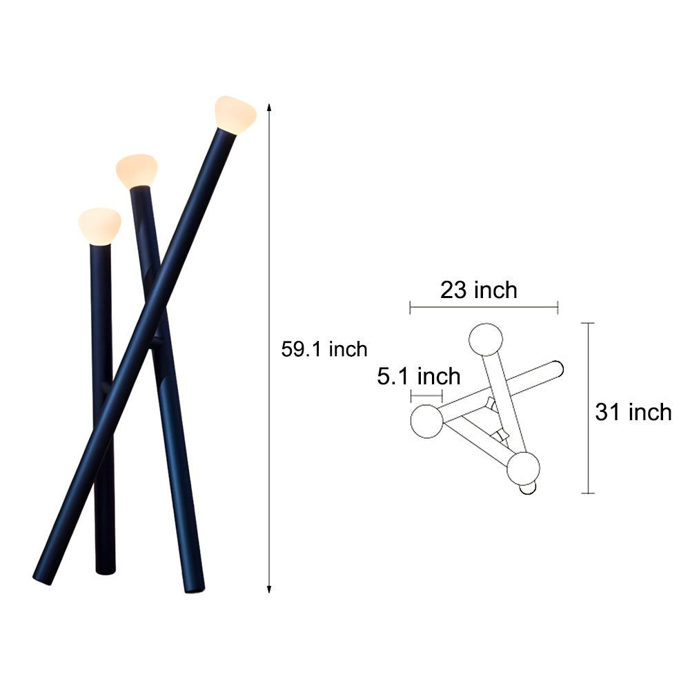 3 Light Minimalist Modern Stick Floor Lamp