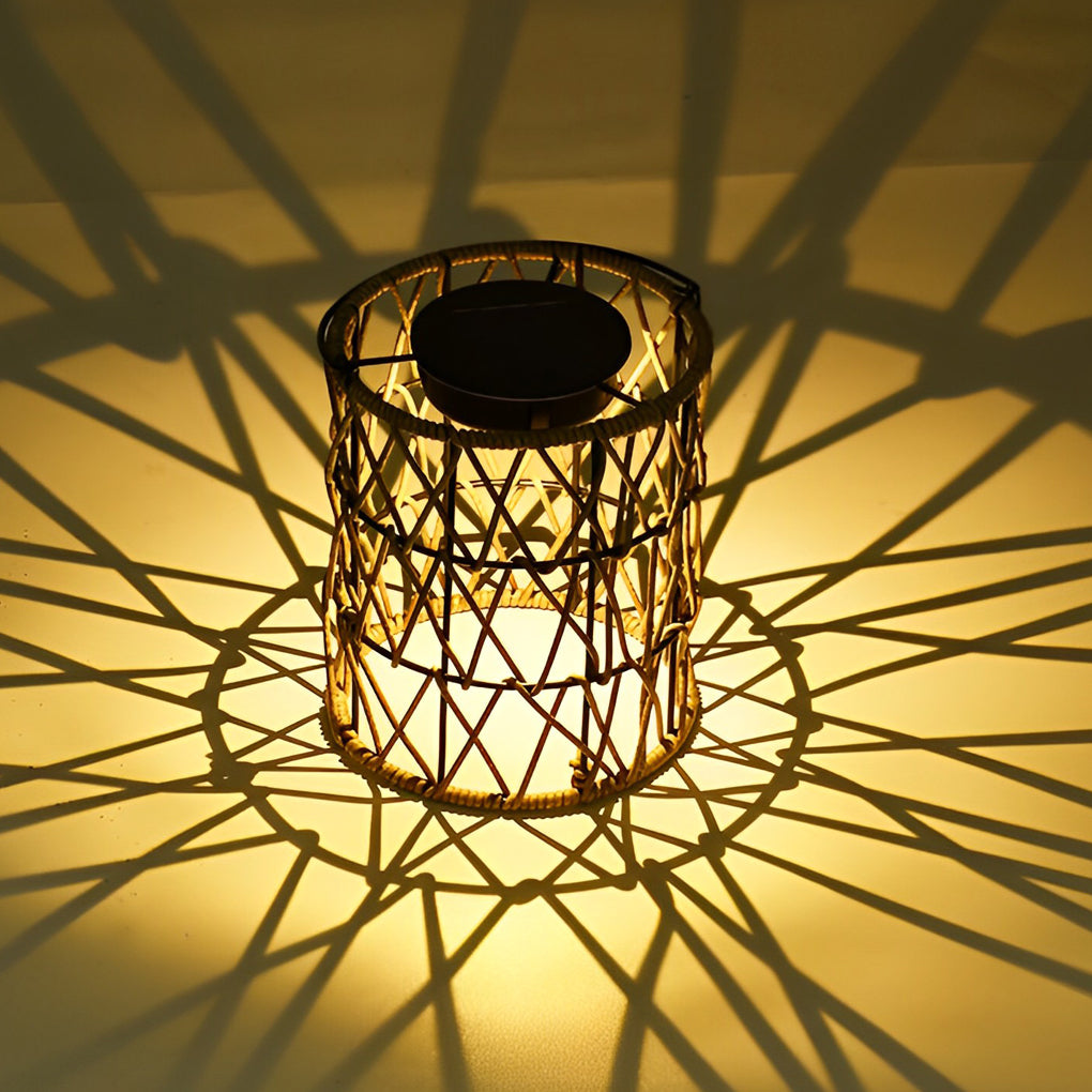 Rattan Lantern Solar Garden Lights Ha077154