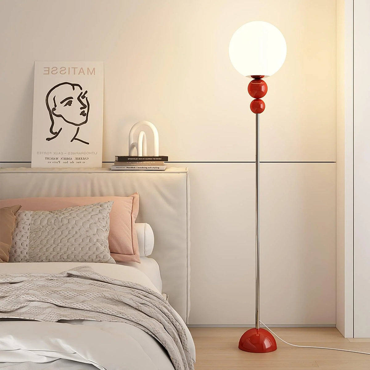 Minimalist Creative Flower Bud Cream Style Floor Lamp
