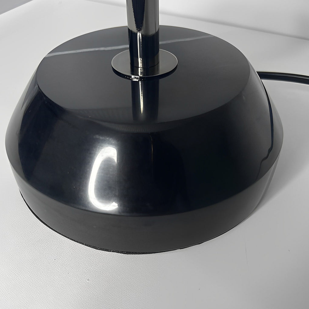 Ribbed Glass Bowl And Metal Italian Accent Table Lamps
