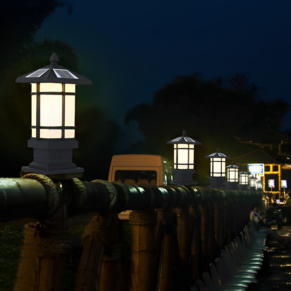 Black Vintage Solar Fence Post Lights Li002155