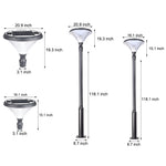 1 Light Black Outdoor Led Solar Lamp Post And Pole Street Light