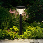 Ribbed Solar LED Outdoor Lantern in Matte Black