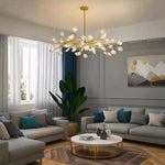 Creativity Firefly Led Chandelier Black Gold For Living Room Bedroom Hall Home Decor Indoor Lighting Minimalist Ceiling Pendant