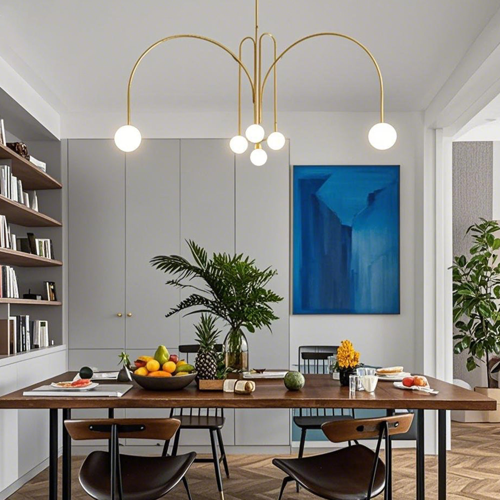 Modern White Round Glass Pendant Light