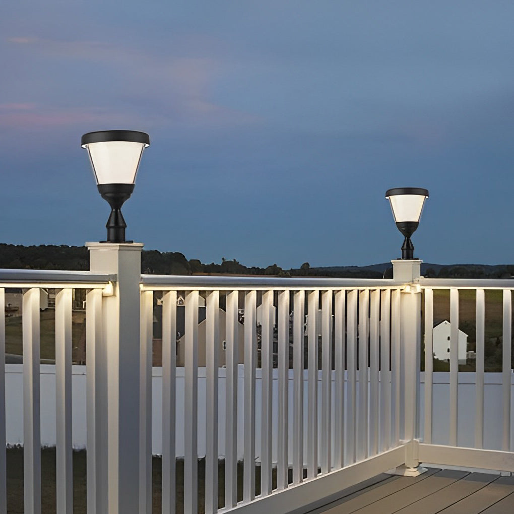 Round Modern Solar Fence Post Light Ha076261