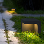 Modern Outdoor Path Light with Half-Cut Rectangular Design in Gray, LED 4.5W, IP54 Waterproof
