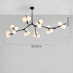 Nordic Style Modern Minimalist Cluster Metal Glass Chandelier Black Gold Fixture