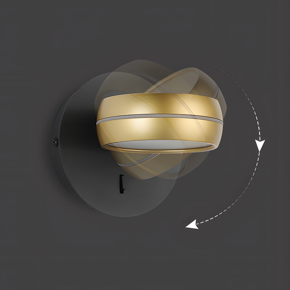 Round 6W Led Wall Sconce Rotatable Bedside Lamp