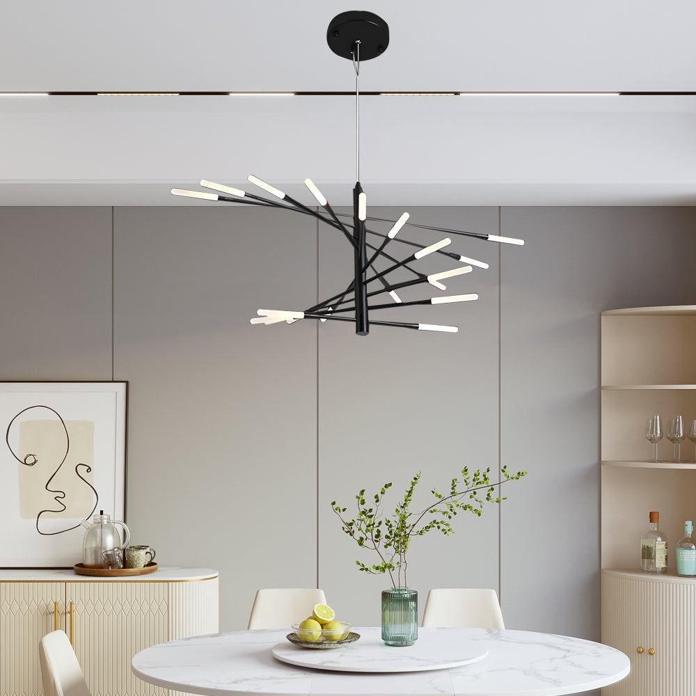 Aurelia Spiral LED Chandelier in Gold or Black