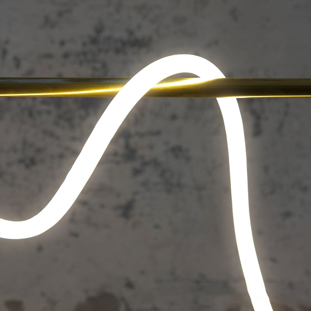 Modern LED Chandelier in Gold Finish with Flexible Metal Frame