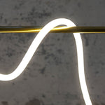 Modern LED Chandelier in Gold Finish with Flexible Metal Frame