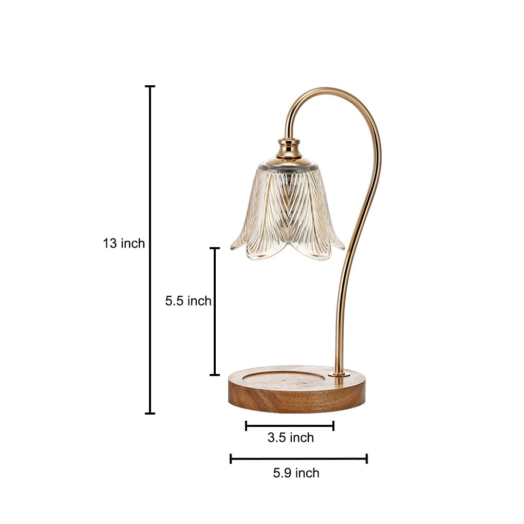 Floral Glass Desk Lamp Cup Holder