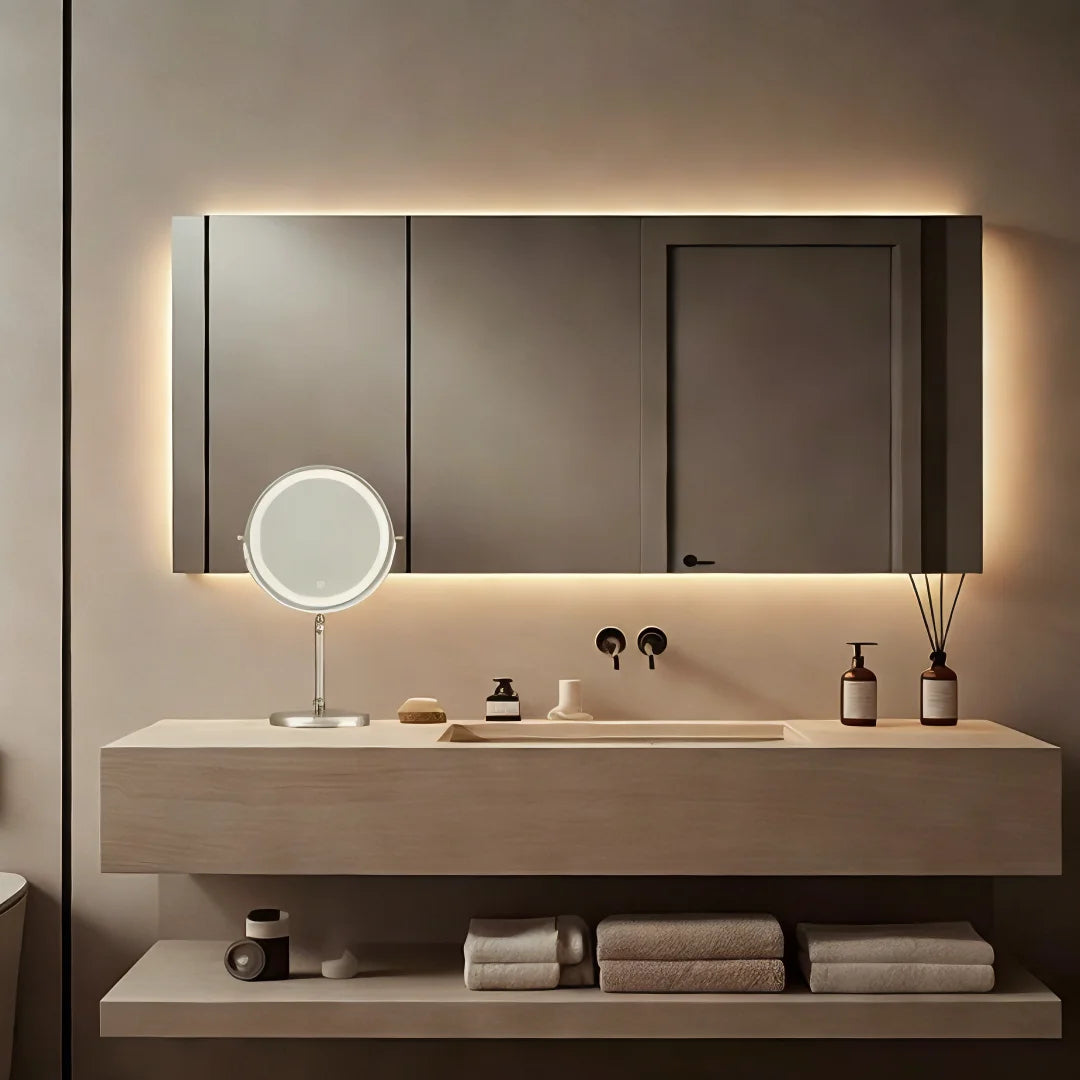Three Tone Dimming Wall Mounted Makeup Mirror