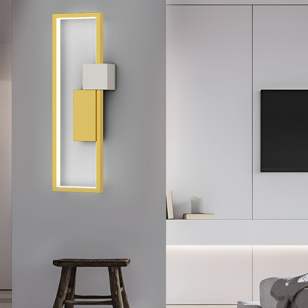 Rectangular Three Color Light Led Nordic Wall Light Fixture Wall Lamp
