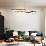 Aurelia Triple Ring LED Chandelier with Remote Dimmable Lighting