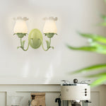 1 2 Lights Flowers Glass Three Step Dimming Green Modern Wall Lights Indoor