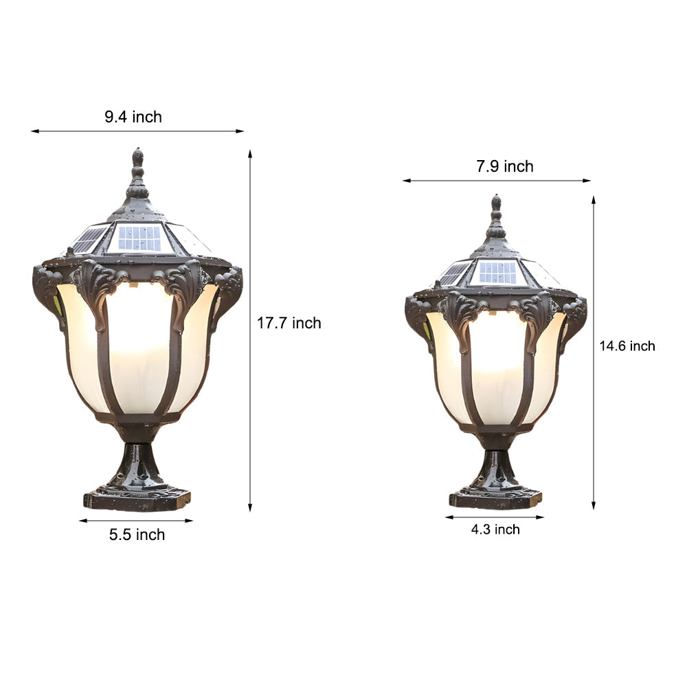 14 6 17 7 Inch H Black Bronze Solar Led Outdoor Pier Mount Light
