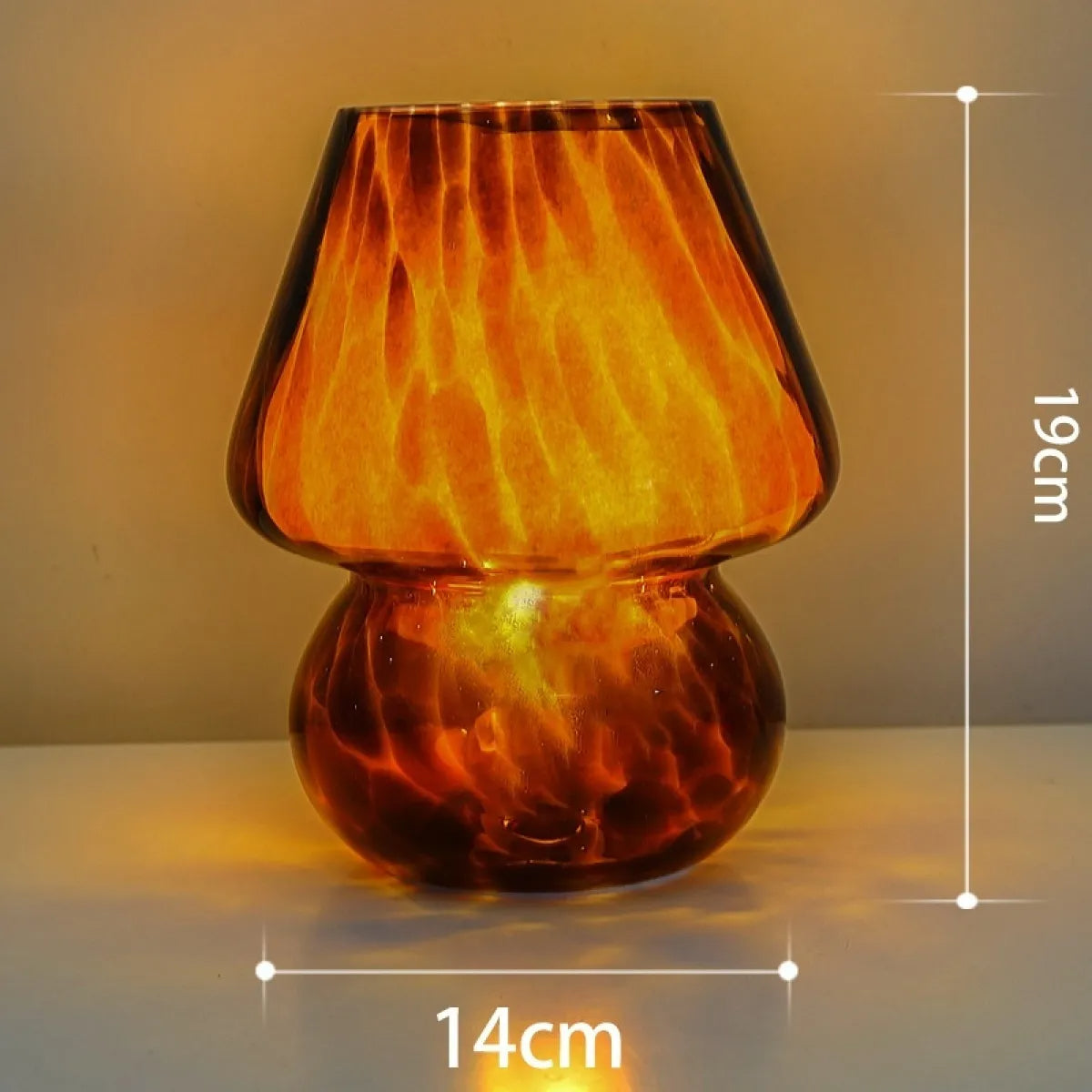 Creative Glass Retro Mushroom Table Lamp