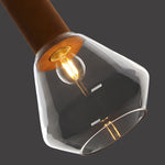 Luxury Copper Glass Jar 1 Light Wood Pendant Light Ceiling Hang Fixture Cork Diamond Glass Suspended Lights