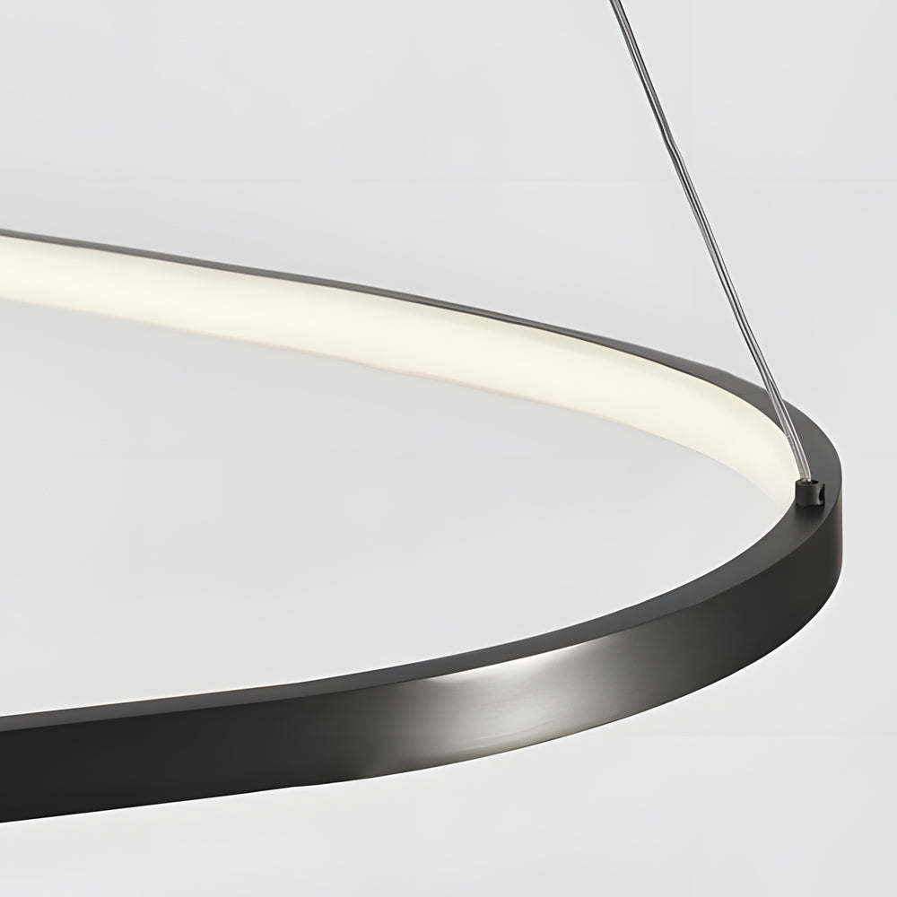 Black 1 2 3 Light Triangle Ring Chandelier
