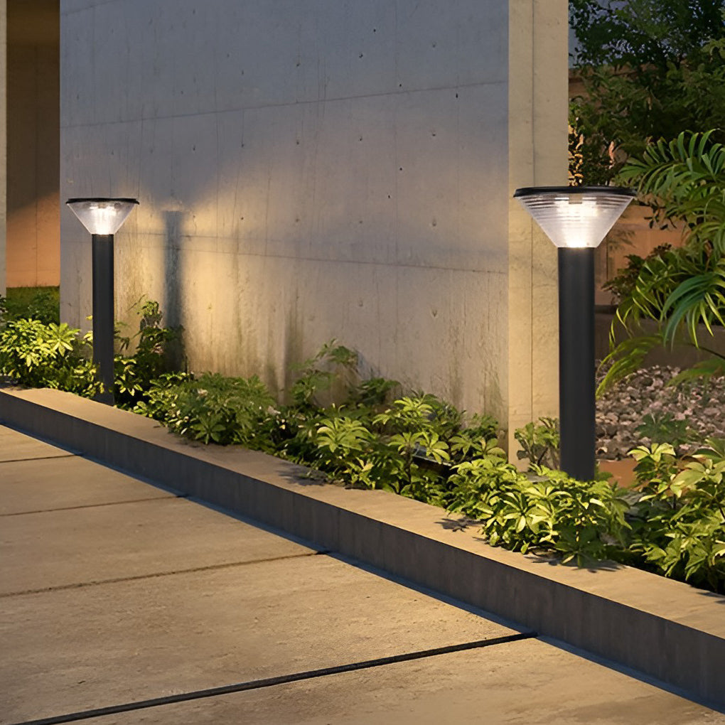 Tapered Solar LED Pathway Light in Black Aluminum for Modern Outdoor Spaces