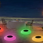Round Colorful Rgb Led Waterproof Solar Modern Outdoor Lights