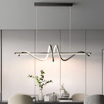 Nordic LED Linear Chandelier with Stepless Dimming for Modern Dining and Kitchen Spaces