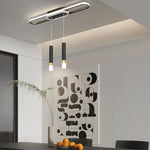 Long Circular Three Step Dimming Led Modern Ceiling Light Fixture Hanging Lamp