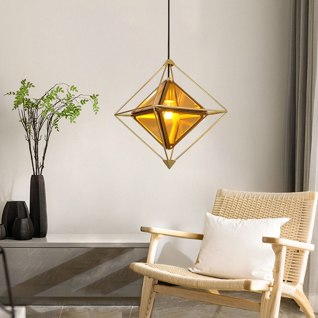 Geometric Glass Pendant Lights Li002220
