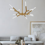 Unique Acrylic Branches Led Minimalist Lines Postmodern Chandelier Lamp