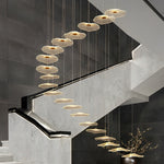 Lotus Leaves Led Staircase Chandelier Ha093921