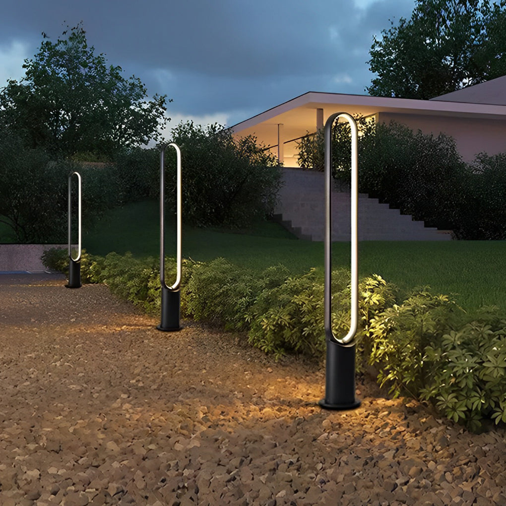 Modern Linear Solar Pathway Lights in Black Aluminum, IP65 Waterproof