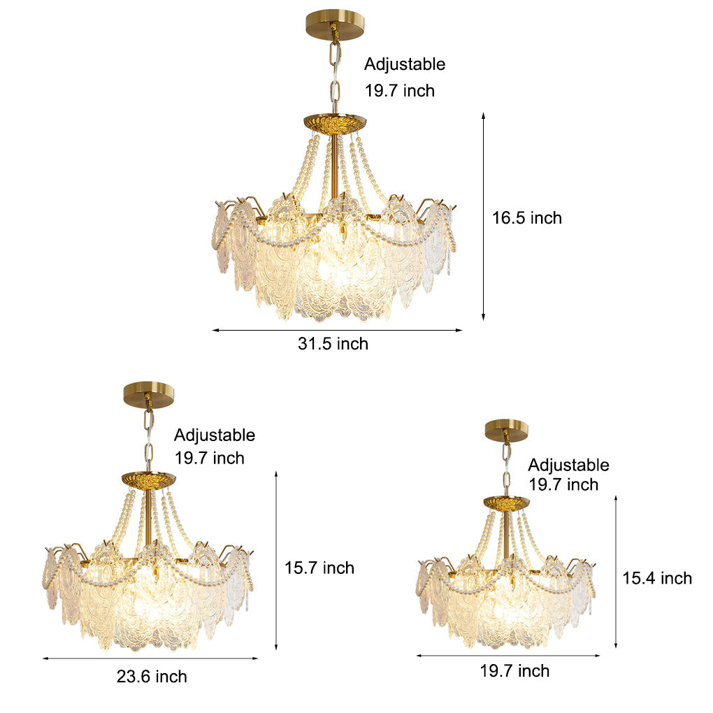 Glass Led French Style Chandelier Ha093728
