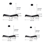 4 Pcs Modern Seamless Y Shaped Linear Led Office Pendant Lights